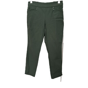 Violets & Roses Women's 10 Green Cropped Pull On Ankle Pants BOHO Travel Resort